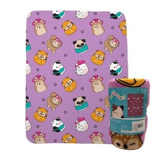 NWT 46”x60” Plush Squishmallow Throw w/Cam , Benny, Connor, Rosie, Hans…